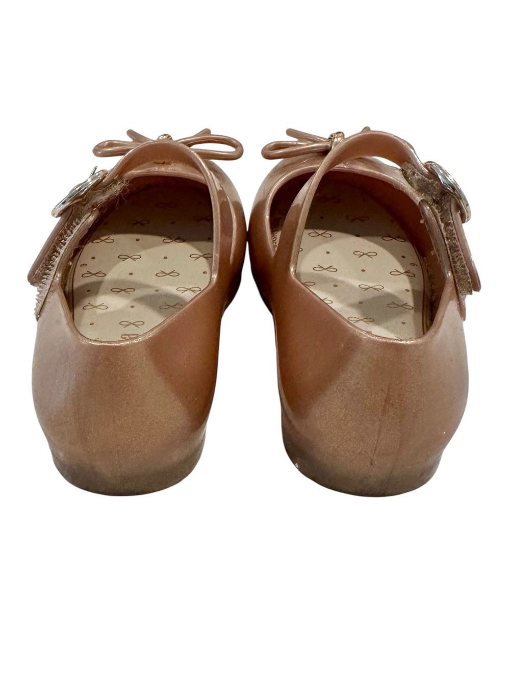 Mini Melissa Sweet Love Cap Mary Jane Gold Ballet Flats with Bow - Size: 6 - Picture 4 of 10